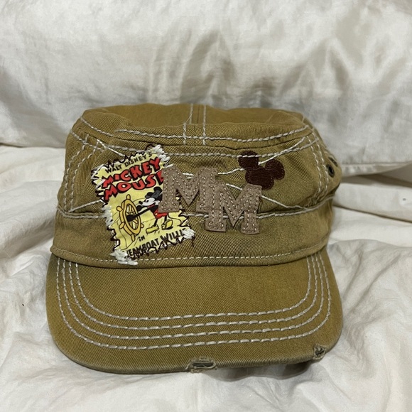 Disney Parks Mickey Mouse Steamboat
Willie Military Style Distressed Hat Cap - Picture 7 of 8